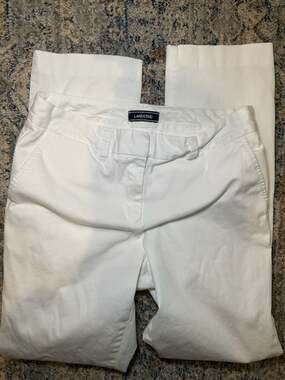 Lands' End White Cotton Stretch Chino Pants